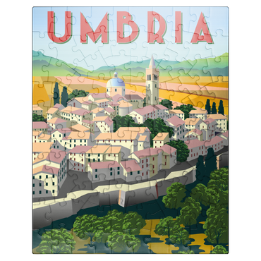 puzzleplate Umbria Italy art deco style vintage poster illustration 100 Jigsaw Puzzle