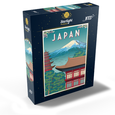 Traditional house, Japan, art deco style vintage poster, illustration 1000 Jigsaw Puzzle box view1