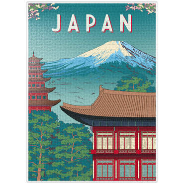 puzzleplate Traditional house, Japan, art deco style vintage poster, illustration 1000 Jigsaw Puzzle