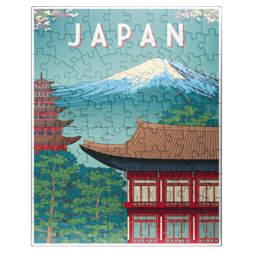 puzzleplate Traditional house Japan art deco style vintage poster illustration 100 Jigsaw Puzzle