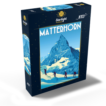 Matterhorn Switzerland art deco style vintage poster illustration 1000 Jigsaw Puzzle box view2