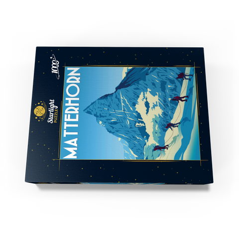 Matterhorn Switzerland art deco style vintage poster illustration 1000 Jigsaw Puzzle box view3