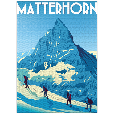 puzzleplate Matterhorn Switzerland art deco style vintage poster illustration 1000 Jigsaw Puzzle