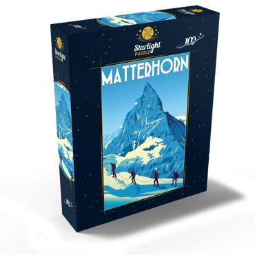 Matterhorn Switzerland art deco style vintage poster illustration 100 Jigsaw Puzzle box view2