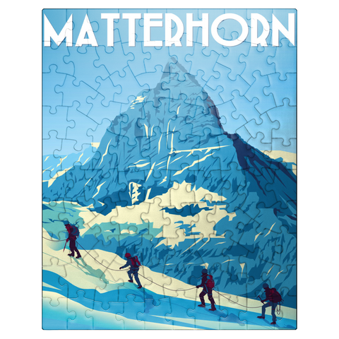 puzzleplate Matterhorn Switzerland art deco style vintage poster illustration 100 Jigsaw Puzzle