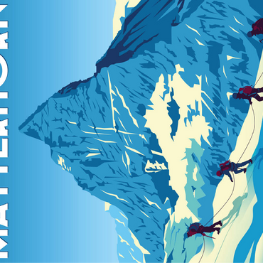 Matterhorn Switzerland art deco style vintage poster illustration 100 Jigsaw Puzzle 3D Modell