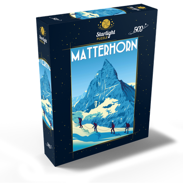 Matterhorn Switzerland art deco style vintage poster illustration 500 Jigsaw Puzzle box view2