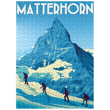 puzzleplate Matterhorn Switzerland art deco style vintage poster illustration 500 Jigsaw Puzzle