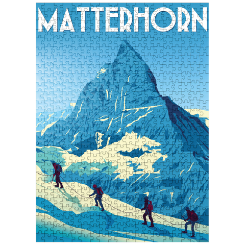 puzzleplate Matterhorn Switzerland art deco style vintage poster illustration 500 Jigsaw Puzzle
