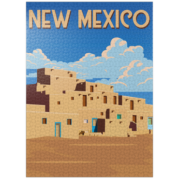 puzzleplate New Mexico, USA, art deco style vintage poster, illustration 1000 Jigsaw Puzzle
