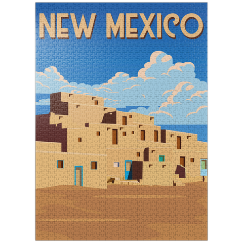 puzzleplate New Mexico, USA, art deco style vintage poster, illustration 1000 Jigsaw Puzzle