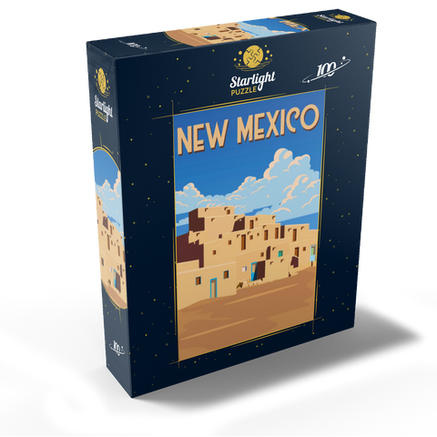 New Mexico USA art deco style vintage poster illustration 100 Jigsaw Puzzle box view1