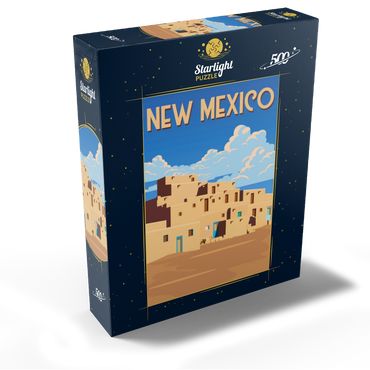 New Mexico USA art deco style vintage poster illustration 500 Jigsaw Puzzle box view1