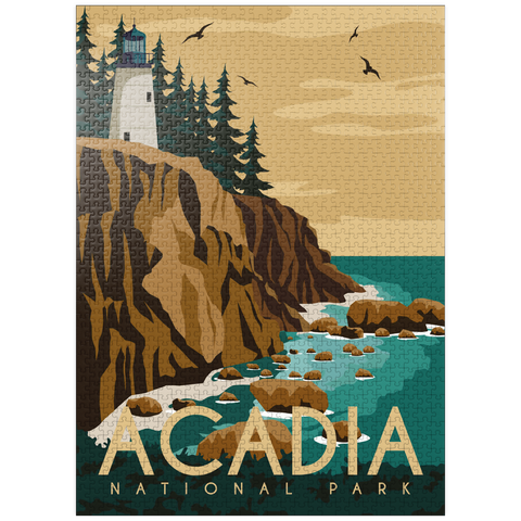 puzzleplate Acadia National Park Maine USA Art Deco style vintage poster illustration 1000 Jigsaw Puzzle