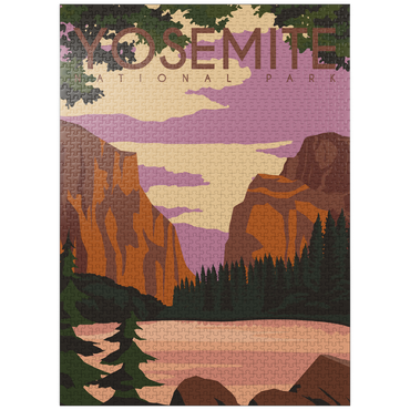 puzzleplate Yosemite National Park Central California, USA, Art Deco style vintage poster, illustration 1000 Jigsaw Puzzle