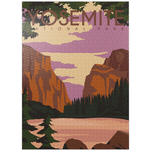puzzleplate Yosemite National Park Central California, USA, Art Deco style vintage poster, illustration 1000 Jigsaw Puzzle
