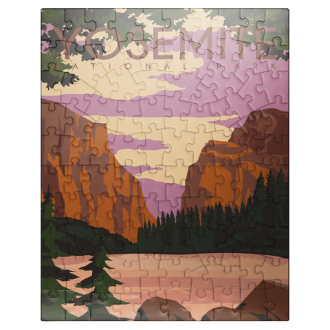 puzzleplate Yosemite National Park Central California USA Art Deco style vintage poster illustration 100 Jigsaw Puzzle