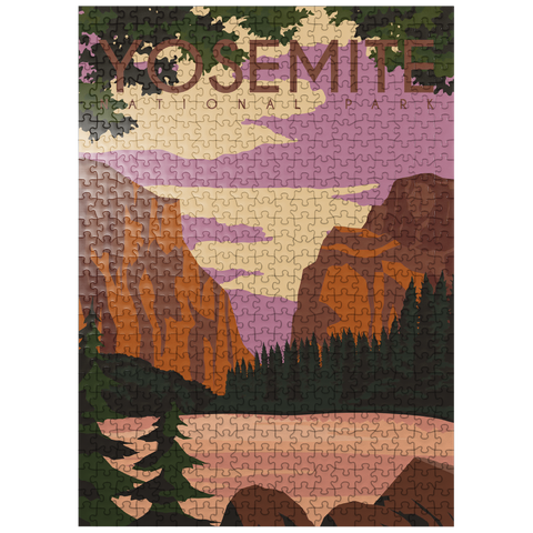 puzzleplate Yosemite National Park Central California USA Art Deco style vintage poster illustration 500 Jigsaw Puzzle