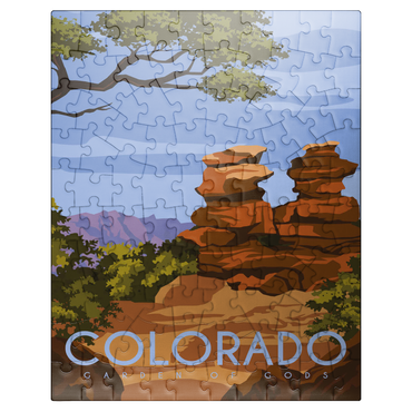 puzzleplate Garden of Gods Colorado USA Art Deco style vintage poster illustration 100 Jigsaw Puzzle