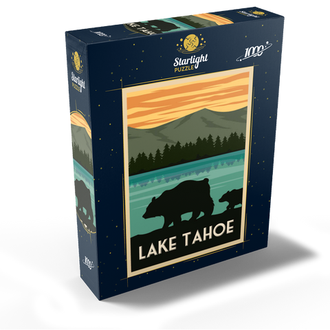 Lake Tahoe National Park, art deco style vintage poster, illustration 1000 Jigsaw Puzzle box view1