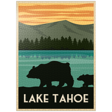 puzzleplate Lake Tahoe National Park, art deco style vintage poster, illustration 1000 Jigsaw Puzzle