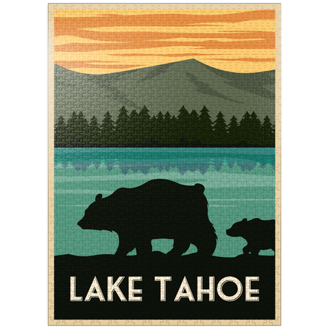 puzzleplate Lake Tahoe National Park, art deco style vintage poster, illustration 1000 Jigsaw Puzzle