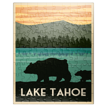 puzzleplate Lake Tahoe National Park art deco style vintage poster illustration 100 Jigsaw Puzzle