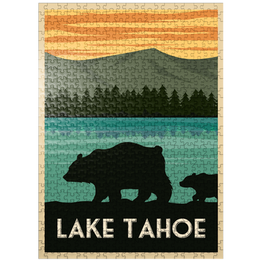 puzzleplate Lake Tahoe National Park art deco style vintage poster illustration 500 Jigsaw Puzzle