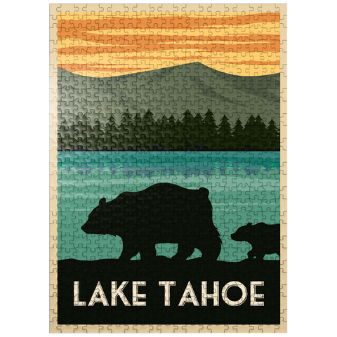 puzzleplate Lake Tahoe National Park art deco style vintage poster illustration 500 Jigsaw Puzzle