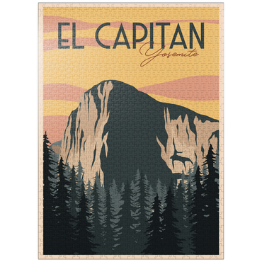puzzleplate El Capitan in Yosemite National Park USA Art Deco style vintage poster illustration 1000 Jigsaw Puzzle