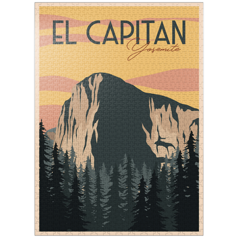 puzzleplate El Capitan in Yosemite National Park USA Art Deco style vintage poster illustration 1000 Jigsaw Puzzle