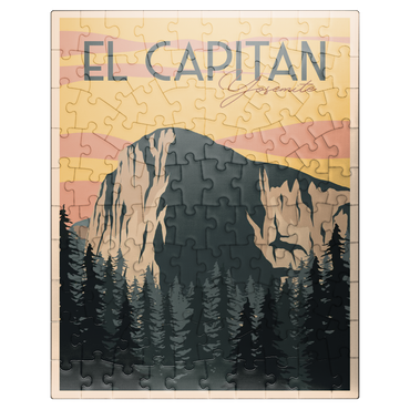 puzzleplate El Capitan in Yosemite National Park USA Art Deco style vintage poster illustration 100 Jigsaw Puzzle