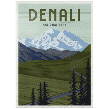puzzleplate Denali National Park, Alaska, art deco style vintage poster, illustration 1000 Jigsaw Puzzle