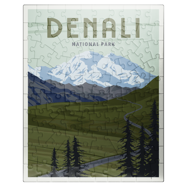 puzzleplate Denali National Park Alaska art deco style vintage poster illustration 100 Jigsaw Puzzle