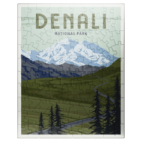 puzzleplate Denali National Park Alaska art deco style vintage poster illustration 100 Jigsaw Puzzle