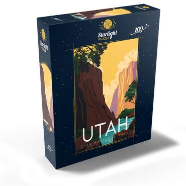 Zion National Park Utah USA Art Deco style vintage poster illustration 100 Jigsaw Puzzle box view1
