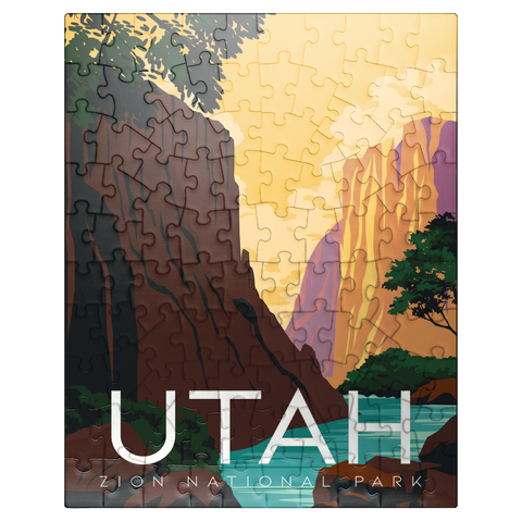 puzzleplate Zion National Park Utah USA Art Deco style vintage poster illustration 100 Jigsaw Puzzle