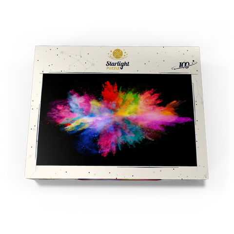 Powder color explosion against black background 100 Jigsaw Puzzle box view1