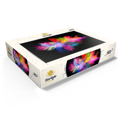 Powder color explosion against black background 500 Jigsaw Puzzle box view1
