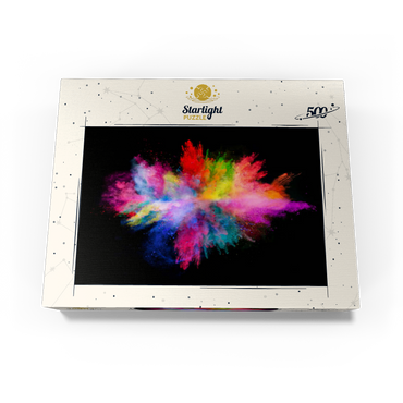 Powder color explosion against black background 500 Jigsaw Puzzle box view1