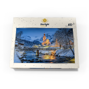 Berchtesgaden winter landscape pilgrimage church of Saint Sebastian 100 Jigsaw Puzzle box view1