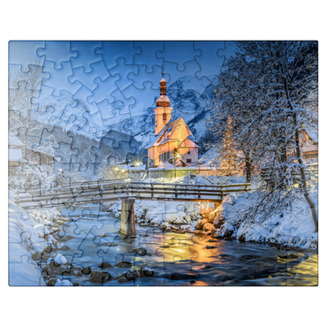 puzzleplate Berchtesgaden winter landscape pilgrimage church of Saint Sebastian 100 Jigsaw Puzzle