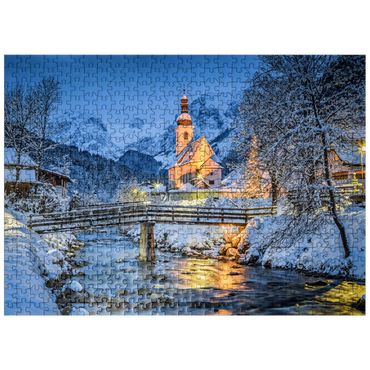puzzleplate Berchtesgaden winter landscape pilgrimage church of Saint Sebastian 500 Jigsaw Puzzle