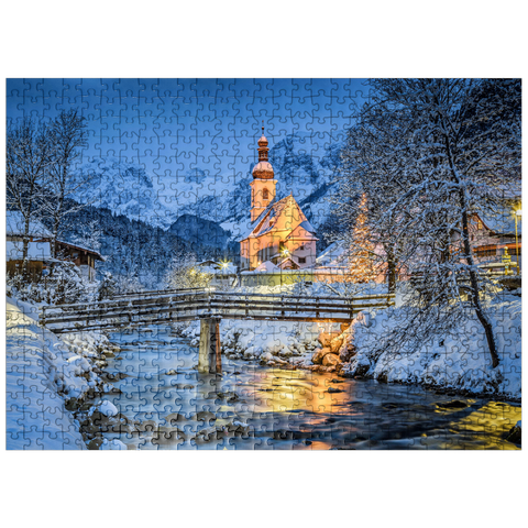 puzzleplate Berchtesgaden winter landscape pilgrimage church of Saint Sebastian 500 Jigsaw Puzzle