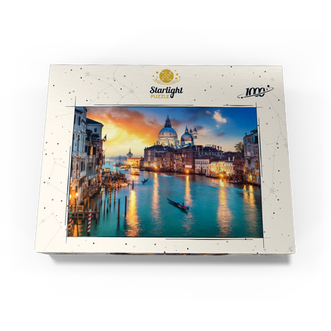 Grand Canal with gondola at sunset, Venice, Italy 1000 Jigsaw Puzzle box view1