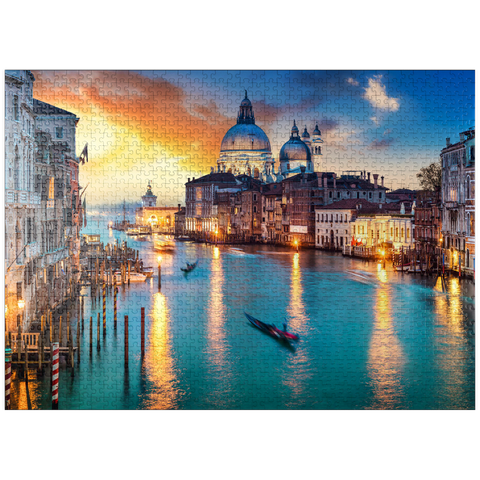 puzzleplate Grand Canal with gondola at sunset, Venice, Italy 1000 Jigsaw Puzzle