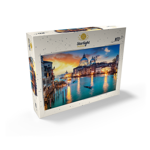 Grand Canal with gondola at sunset Venice Italy 100 Jigsaw Puzzle box view1