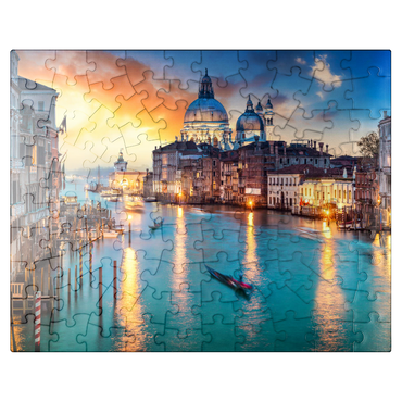 puzzleplate Grand Canal with gondola at sunset Venice Italy 100 Jigsaw Puzzle