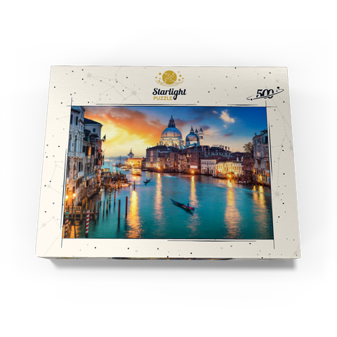 Grand Canal with gondola at sunset Venice Italy 500 Jigsaw Puzzle box view1
