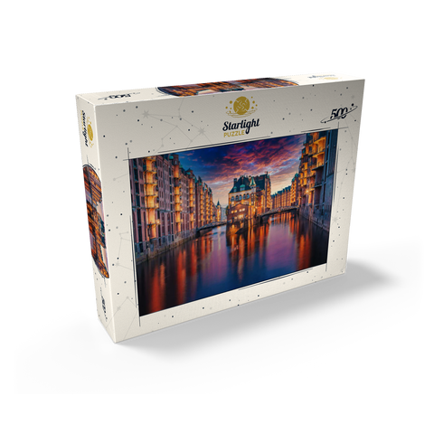 Speicherstadt Hamburg at dusk 500 Jigsaw Puzzle box view1